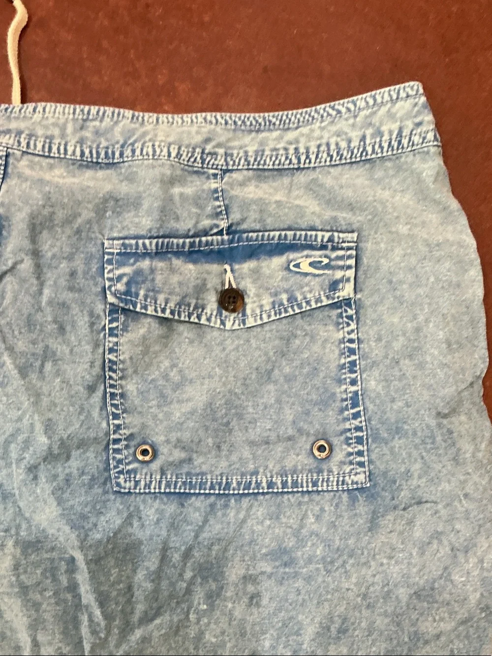 O'Neill Light Blue Men's Swim Board Shorts with Cream Drawstring